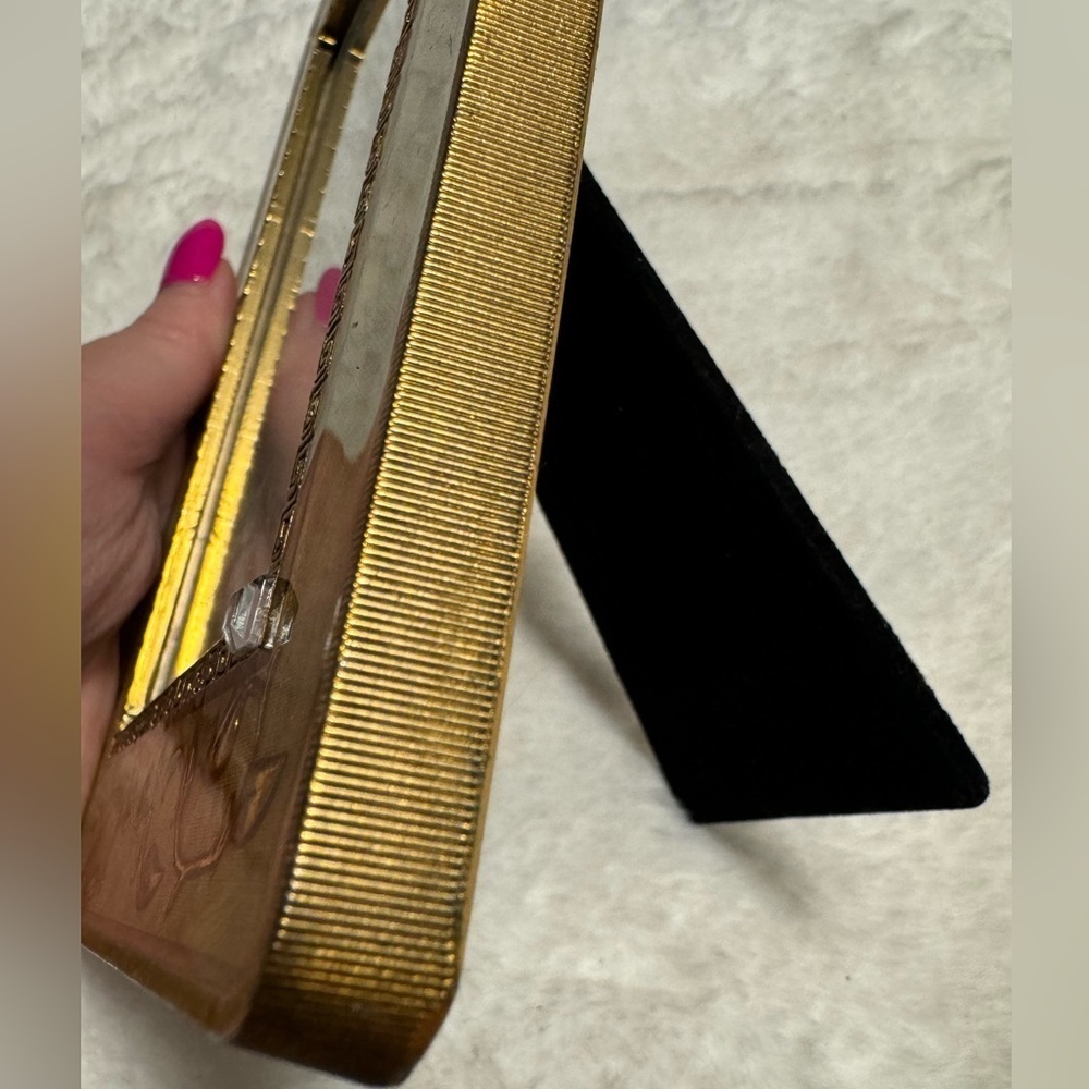 2003 Sisters Thompson Photo Frame 6X8 Gold Heavy Scrollwork Pearls Fancy VTG - Picture 8 of 15